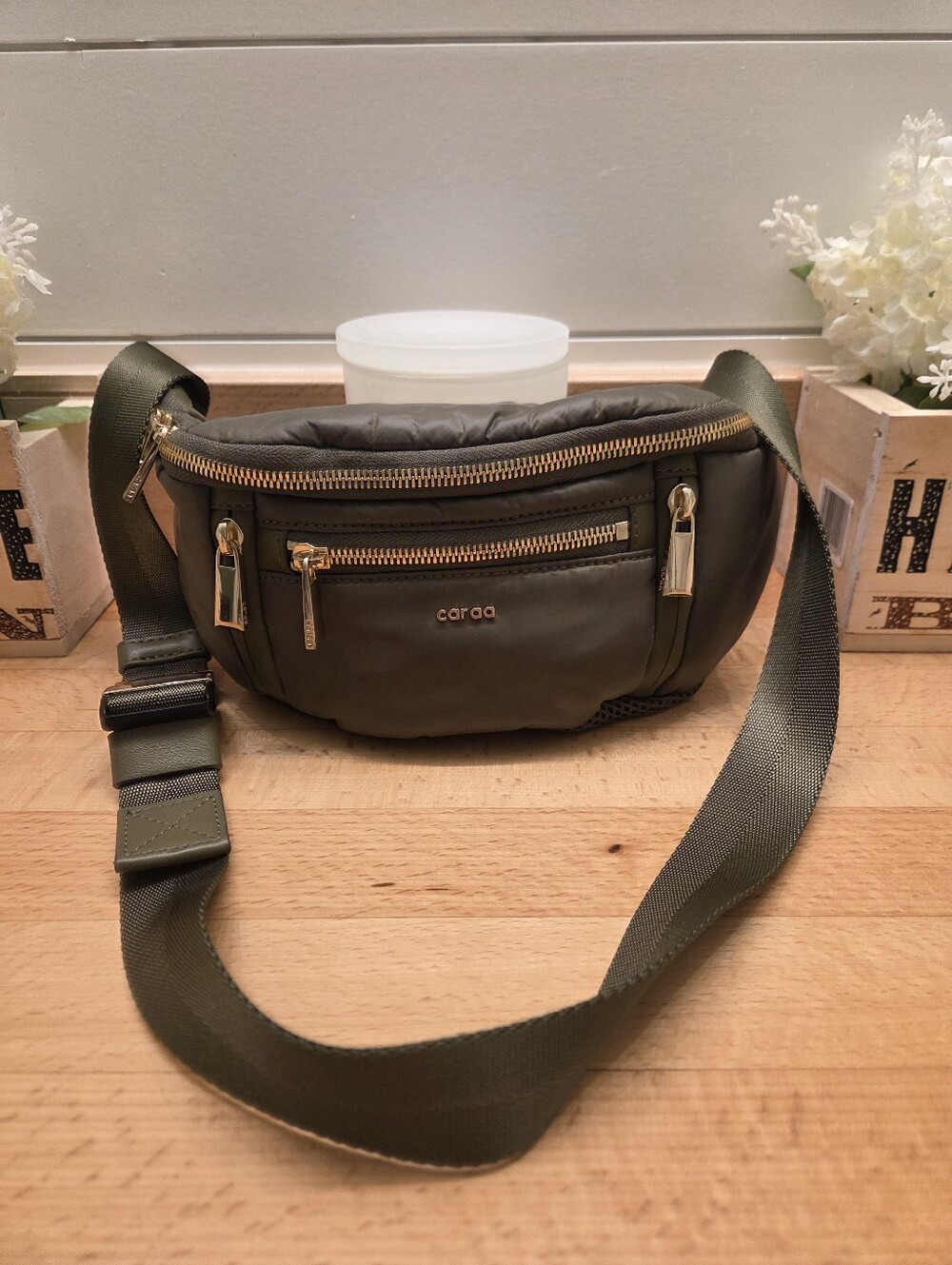 Caraa Small Sling Bag Olive Green Crossbody Purse